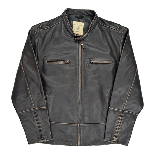 Vintage The Territory Ahead Leather Jacket - Large Brown Leather