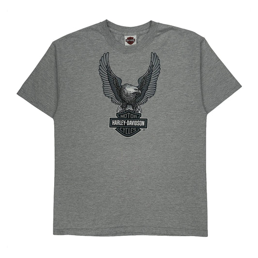 Buddy Stubbs Anthem Harley Davidson Graphic T-Shirt - Large Grey Cotton