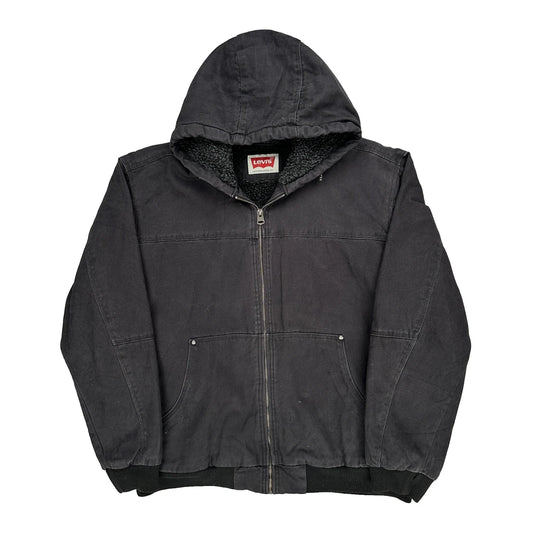 Levis Sherpa Lined Workwear Jacket - 2XL Black Cotton