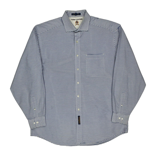 Tommy Hilfiger Striped Shirt - Large Blue Cotton