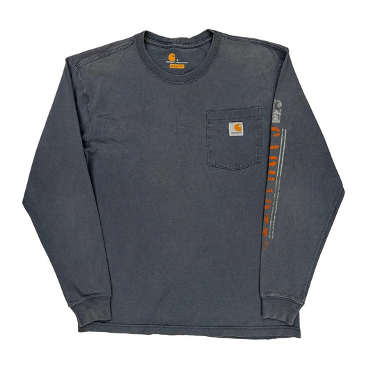 Original Fit Carhartt Long Sleeve T-Shirt - Small Grey Cotton