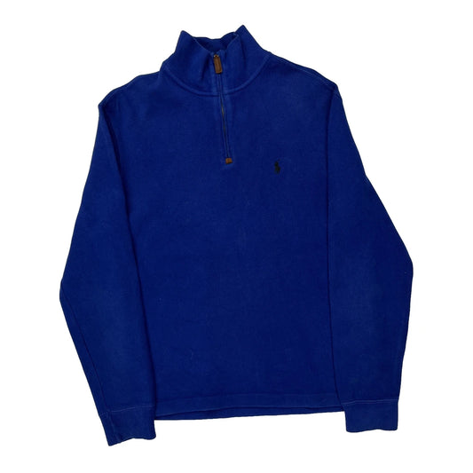 Polo By Ralph Lauren 1/4 Zip - Small Blue Cotton