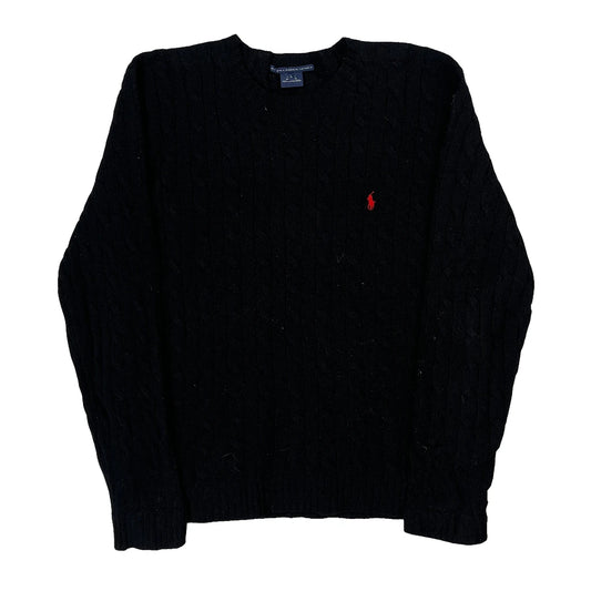 Vintage Ralph Lauren Sport Jumper - Large Black Wool