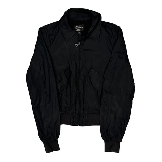 Vintage Polo Jeans Ralph Lauren Cwu Bomber Jacket - Small Black Polyester