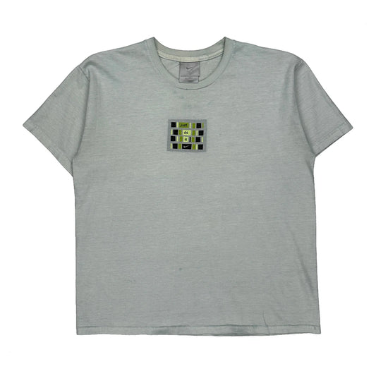 Just Do It Nike T-Shirt - Large Grey Cotton