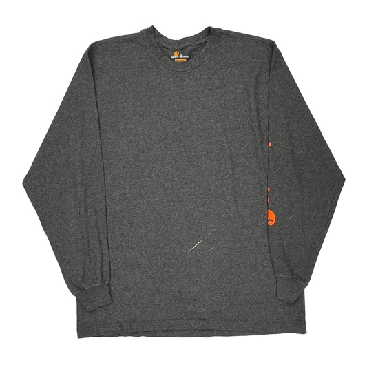Original Fit Carhartt Long Sleeve T-Shirt - XL Grey Cotton Blend