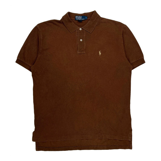 Vintage Polo By Ralph Lauren Polo Shirt - Large Brown Cotton