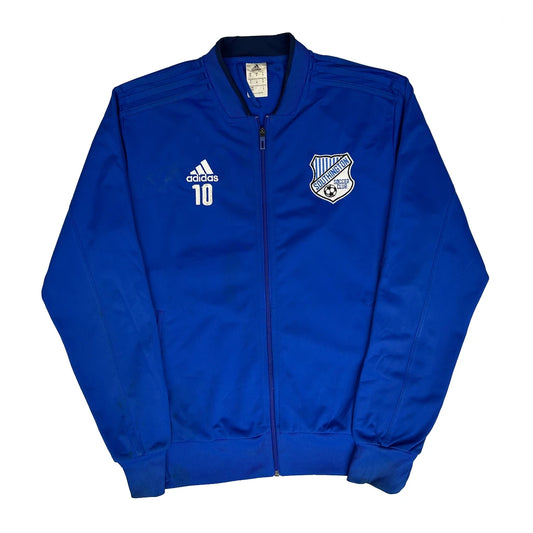 Adidas Striped Track Jacket - Medium Blue Polyester