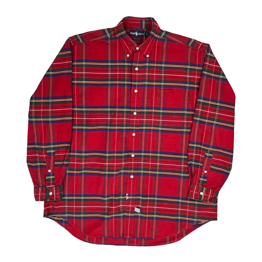 The Big Oxford Ralph Lauren Checked Shirt - Large Red Cotton