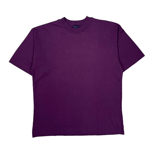 Blank Daniel Hechter Single Stitch T-Shirt - XL Purple Cotton