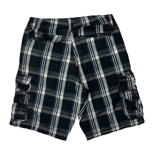 Lee Checked Cargo Shorts - 30W 10L Black Cotton