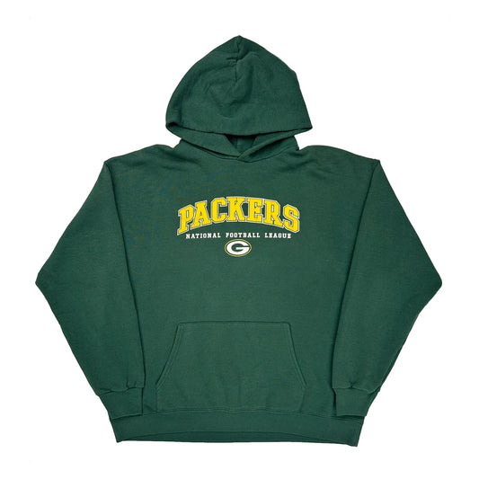 Vintage Packers Nfl Football Hoodie - Medium Green Cotton
