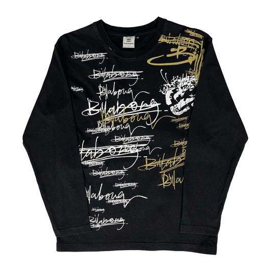 Billabong Long Sleeve T-Shirt - Medium Black Cotton
