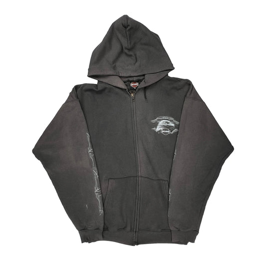 Jamestown California Gold Territory Harley Davidson Graphic Hoodie - XL Black Cotton