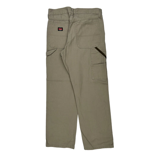 Wrangler Carpenter Trousers - 34W 30L Khaki Cotton
