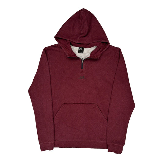 Vintage Oakley Hoodie - XL Burgundy Cotton