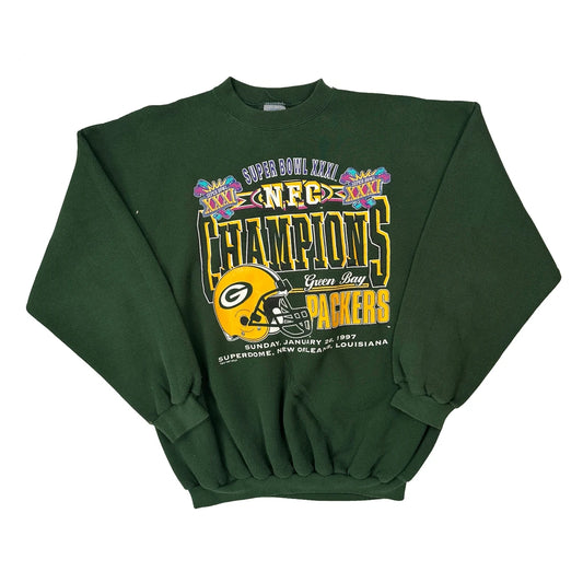 Vintage Green Bay Packers Logo Athletics Nfl Sweatshirt - 2XL Green Cotton