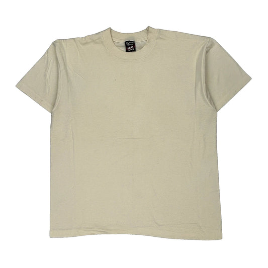 Blank Fruit Of The Loom Single Stitch T-Shirt - XL Cream Cotton Blend