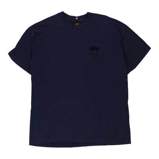Vintage navy Alpha Industries T-Shirt - mens medium