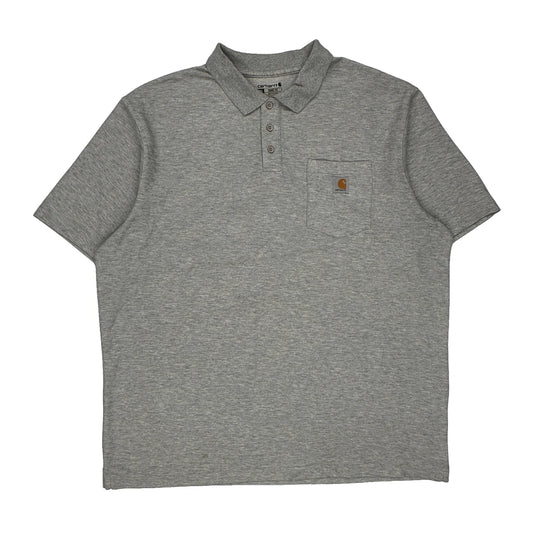 Carhartt Polo Shirt - 2XL Grey Cotton