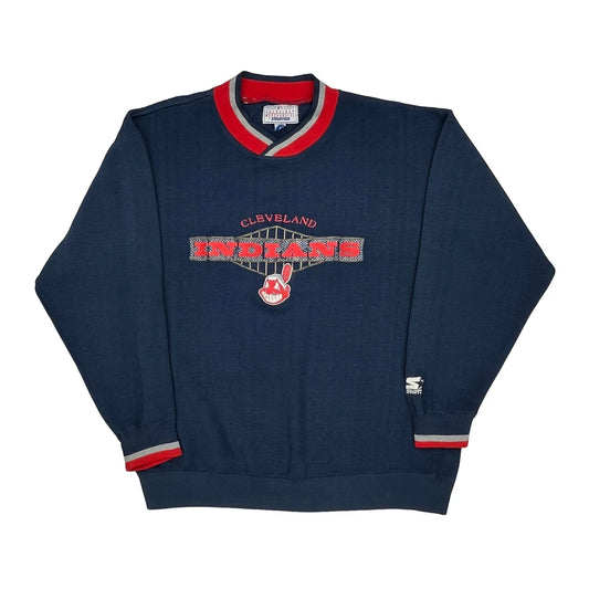 Cleveland Indians Starter Mlb Sweatshirt - XL Navy Cotton