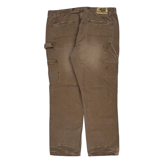 Polo By Ralph Lauren Double Knee Carpenter Trousers - 38W 30L Brown Cotton