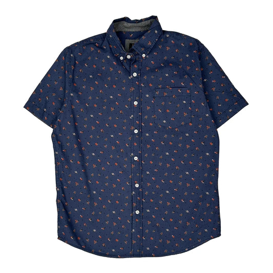 Vintage Lee Short Sleeve Shirt - Small Blue Cotton
