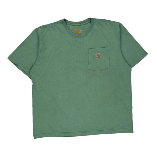 Carhartt T-Shirt - Large Green Cotton
