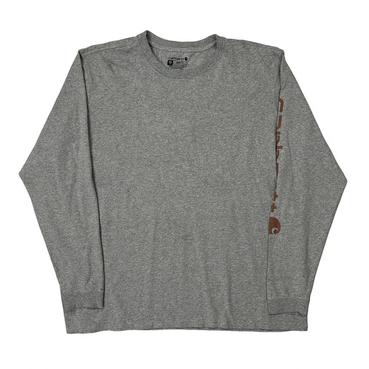 Loose Fit Carhartt Long Sleeve T-Shirt - 2XL Grey Cotton