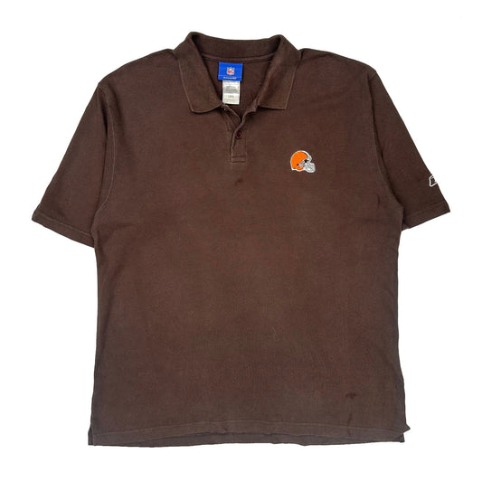 Cleveland Browns Reebok Nfl Polo Shirt - Large Brown Cotton