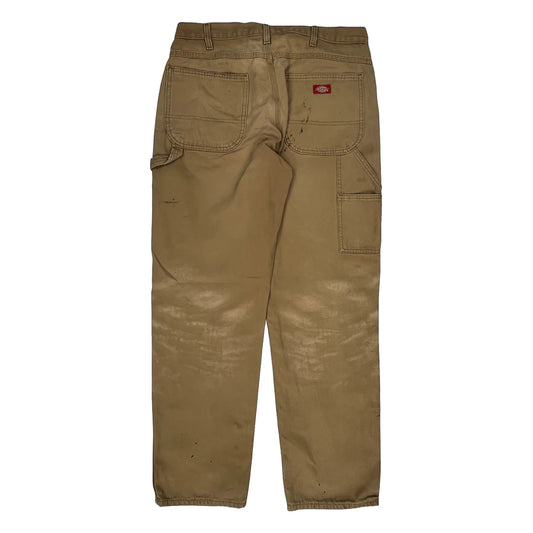 Dickies Double Knee Carpenter Trousers - 34W 34L Brown Cotton
