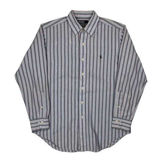 Polo By Ralph Lauren Striped Shirt - Medium Blue Cotton