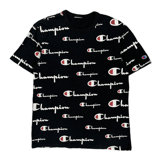 Champion T-Shirt - Large Black Cotton