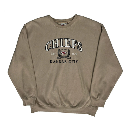 Kansas City Chiefs Nfl Sweatshirt - Large Beige Cotton