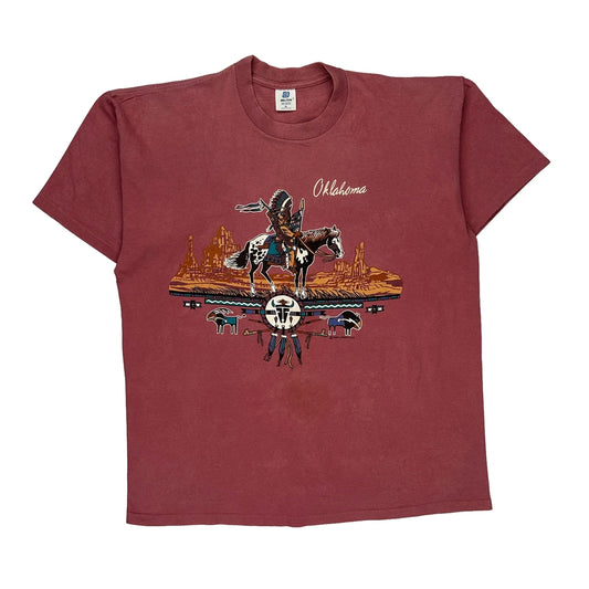 Oklahoma Belton Single Stitch T-Shirt - XL Red Cotton