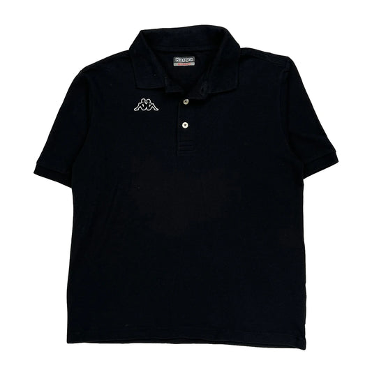 Vintage Kappa Polo Shirt - Medium Black Cotton