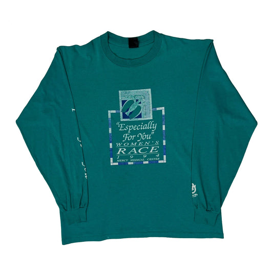 Women'S Race 1994 Mercy Medical Center Unbranded Graphic Long Sleeve T-Shirt - XL Green Cotton