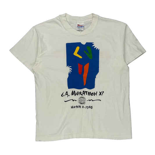 L.A. Marathon Xi Hanes Single Stitch T-Shirt - Large Multicoloured Cotton