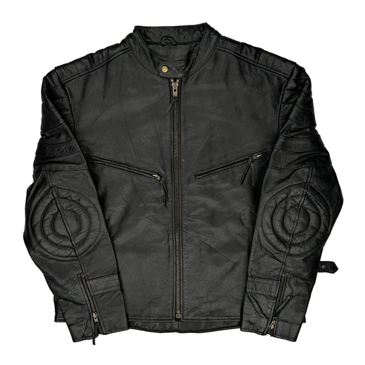 Vintage Unbranded Motorcycle Leather Jacket - Large Black Leather