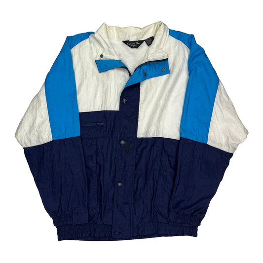 Vintage Christian Dior Oversized Windbreaker - XL Blue Nylon