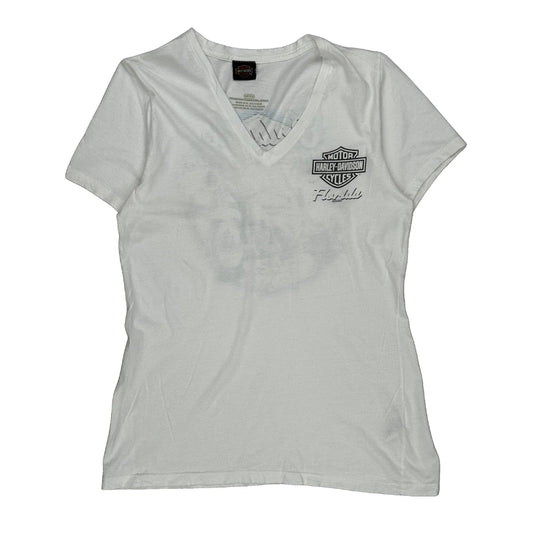 Vintage Orlando Harley Davidson Graphic T-Shirt - Small White Cotton