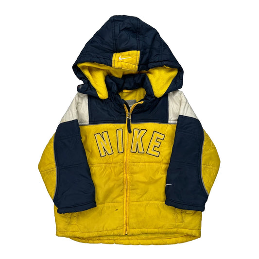 Age 4 Nike Spellout Puffer - XS Yellow Polyester