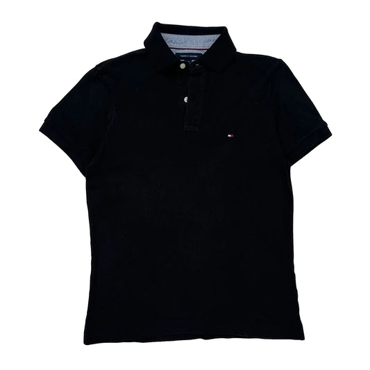 Tommy Hilfiger Polo Shirt - Small Black Cotton