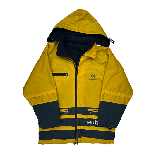 Vintage Nautica Spellout Windbreaker - Large Navy Polyester