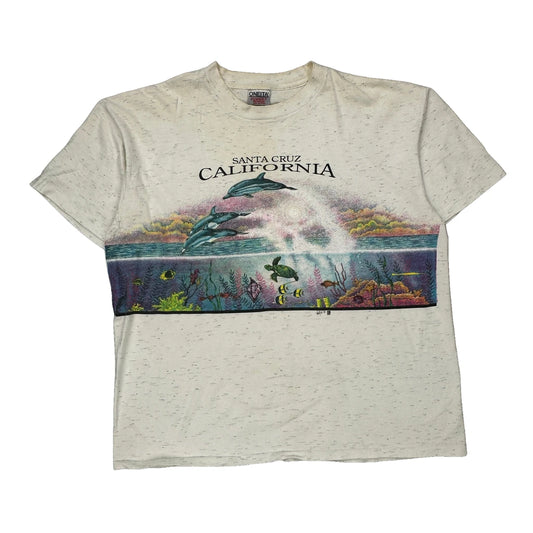 Santa Cruz California Oneita Single Stitch T-Shirt - XL Multicoloured Cotton