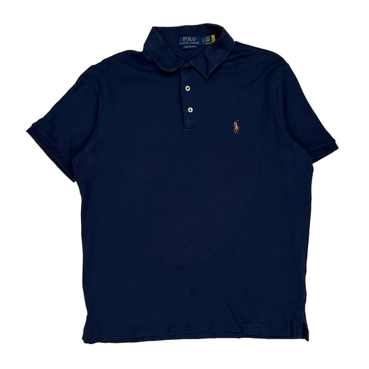 Vintage Polo By Ralph Lauren Slim Fit Polo Shirt - Large Navy Cotton