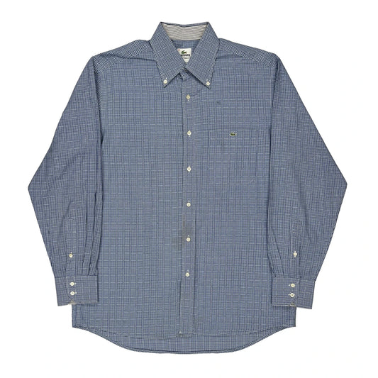 Lacoste Checked Shirt - Large Blue Cotton