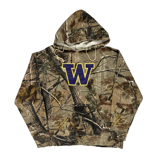 W Logo Realtree Hoodie - Large Camo Cotton Blend