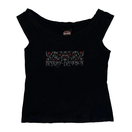 Phoenix, Or Harley Davidson Graphic Top - Medium Black Cotton