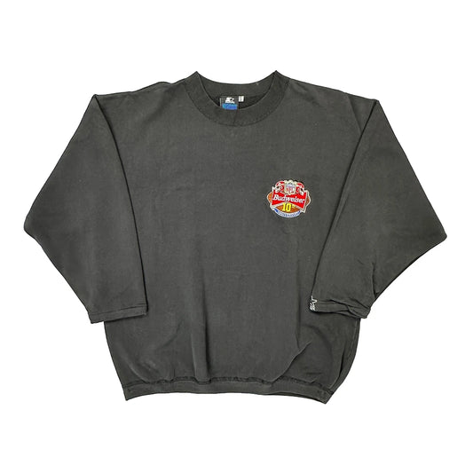 Budweiser Starter One Pound Fleece Sweatshirt - XL Grey Cotton